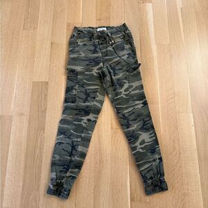 Vibrant Green and Brown Camouflage Sweatpants